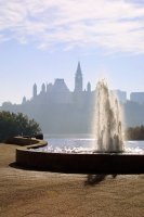 Parliament Hill, across Ottawa river