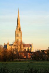 Salisbury Cathedral at Sunset